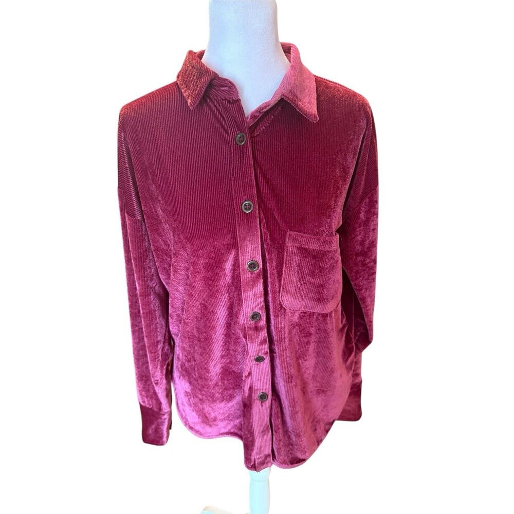 Free People Women’s Maroon Corduroy Style Bottom Up Women’s Xs